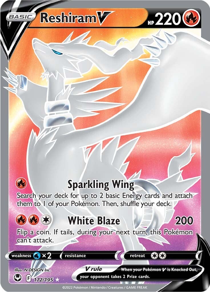 Reshiram V (172/195) [Sword & Shield: Silver Tempest] | The Gaming-Verse