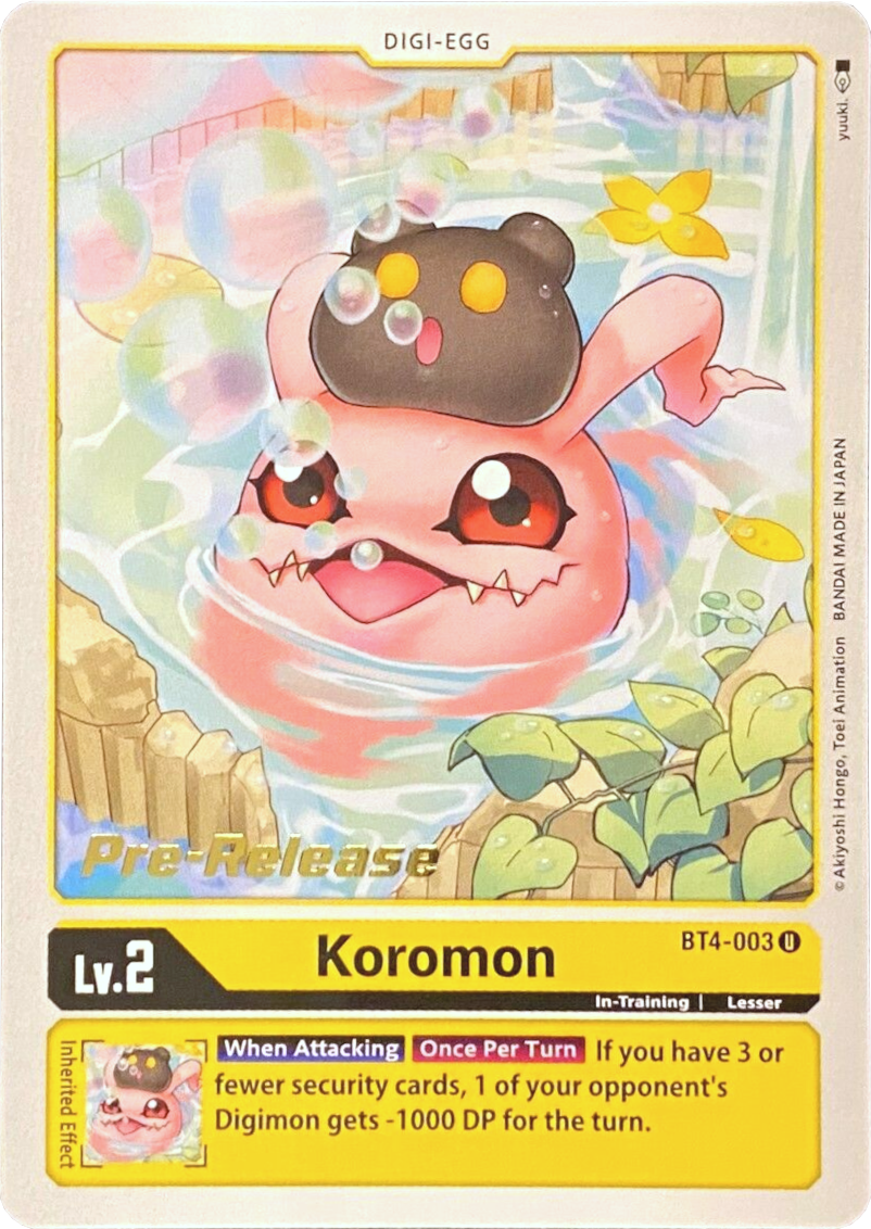 Koromon [BT4-003] [Great Legend Pre-Release Promos] | The Gaming-Verse