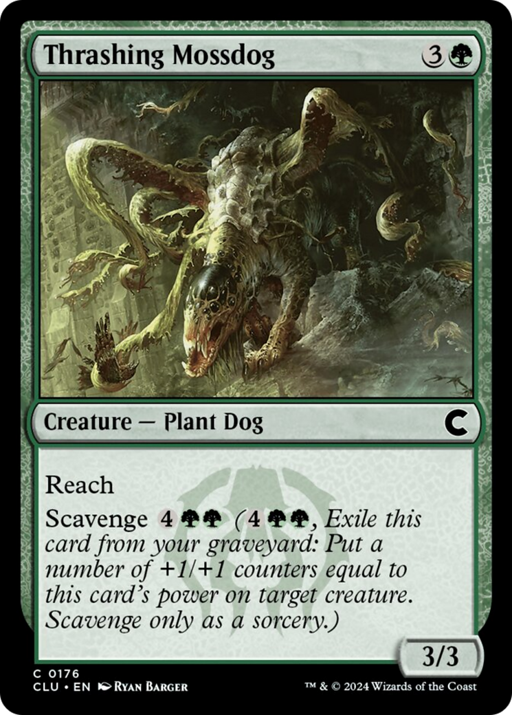 Thrashing Mossdog [Ravnica: Clue Edition] | The Gaming-Verse