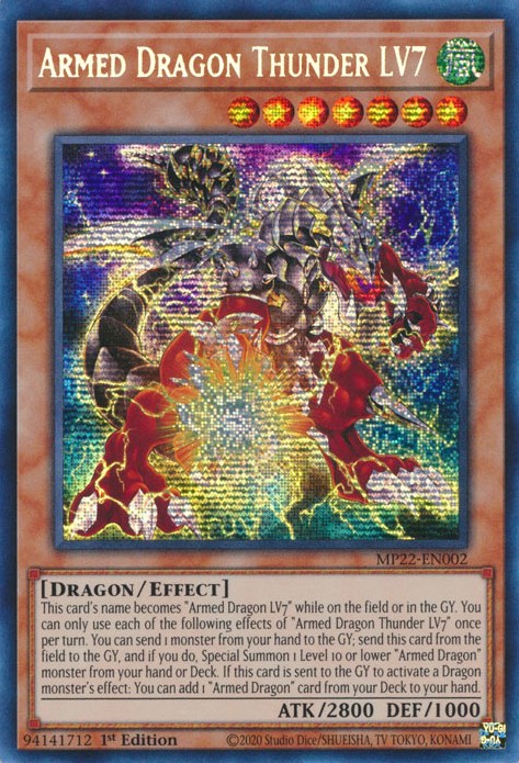 Armed Dragon Thunder LV7 [MP22-EN002] Prismatic Secret Rare | The Gaming-Verse