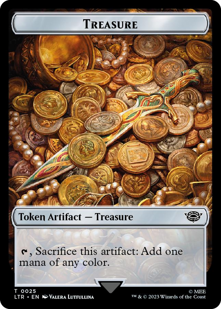 Treasure // Food (0024) Double-Sided Token (Surge Foil) [The Lord of the Rings: Tales of Middle-Earth Tokens] | The Gaming-Verse