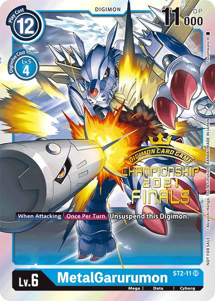 MetalGarurumon [ST2-11] (2021 Championship Finals Event Pack Alt-Art Gold Stamp Set) [Starter Deck: Cocytus Blue Promos] | The Gaming-Verse