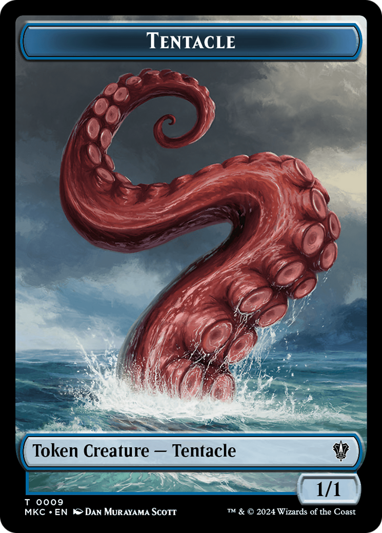 Tentacle // Koma's Coil Double-Sided Token [Murders at Karlov Manor Commander Tokens] | The Gaming-Verse