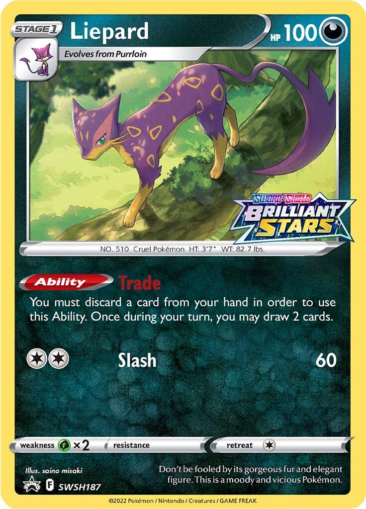 Liepard (SWSH187) (Prerelease Promo) [Sword & Shield: Black Star Promos] | The Gaming-Verse