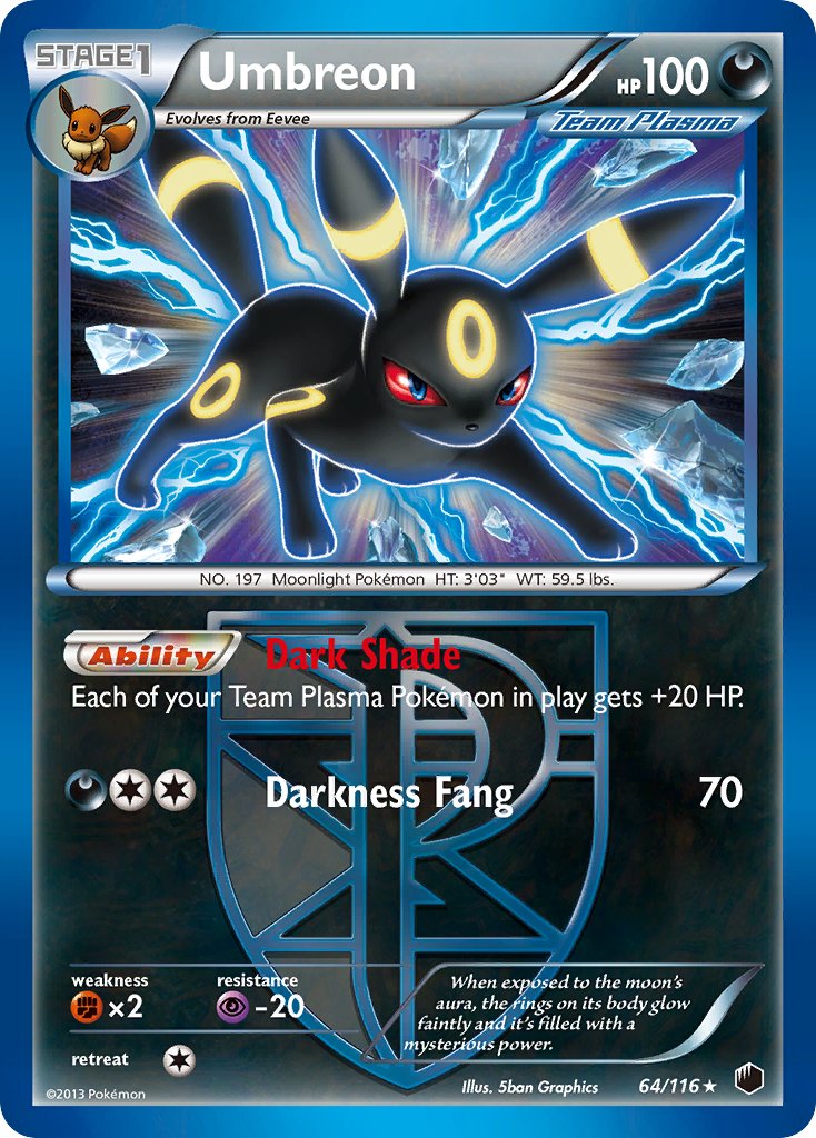 Umbreon (64/116) (Moltres Legendary Battle Deck) (Theme Deck Exclusive) [Black & White: Plasma Freeze] | The Gaming-Verse