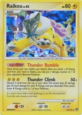 Raikou (16/132) (Cracked Ice Holo) [Diamond & Pearl: Secret Wonders] | The Gaming-Verse