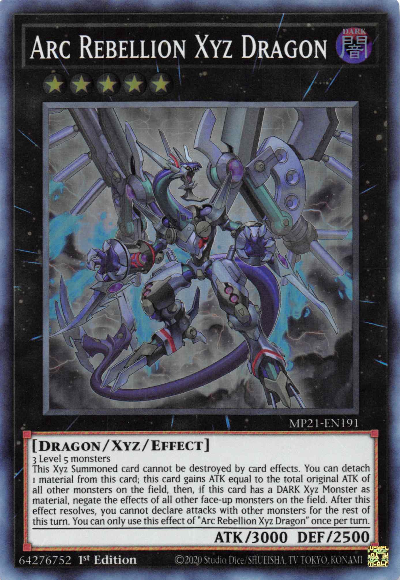 Arc Rebellion Xyz Dragon [MP21-EN191] Super Rare | The Gaming-Verse