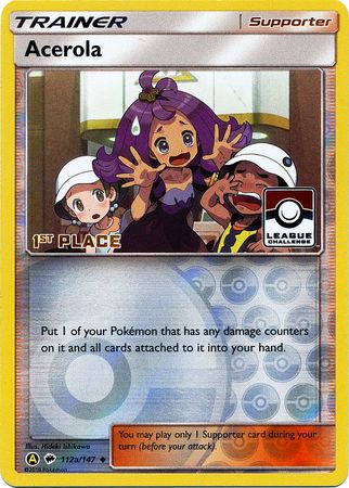 Acerola (112a/147) (League Promo 1st Place) [Sun & Moon: Burning Shadows] | The Gaming-Verse