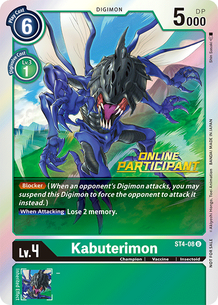 Kabuterimon [ST4-08] (Online Participant) [Starter Deck: Giga Green Promos] | The Gaming-Verse