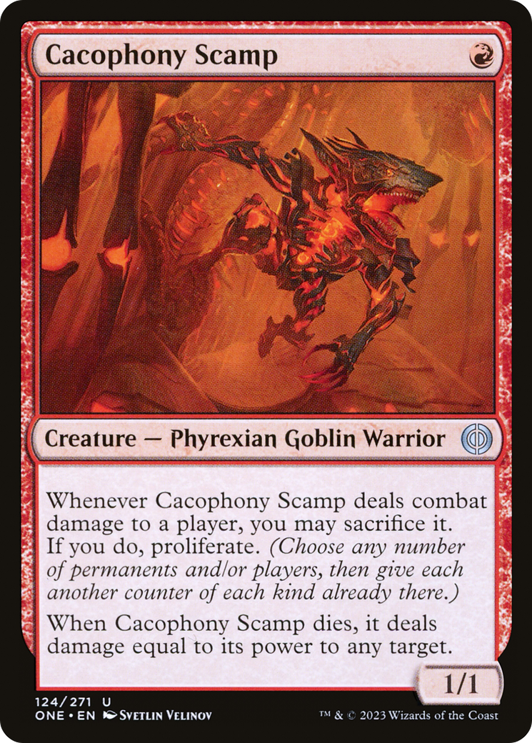 Cacophony Scamp [Phyrexia: All Will Be One] | The Gaming-Verse