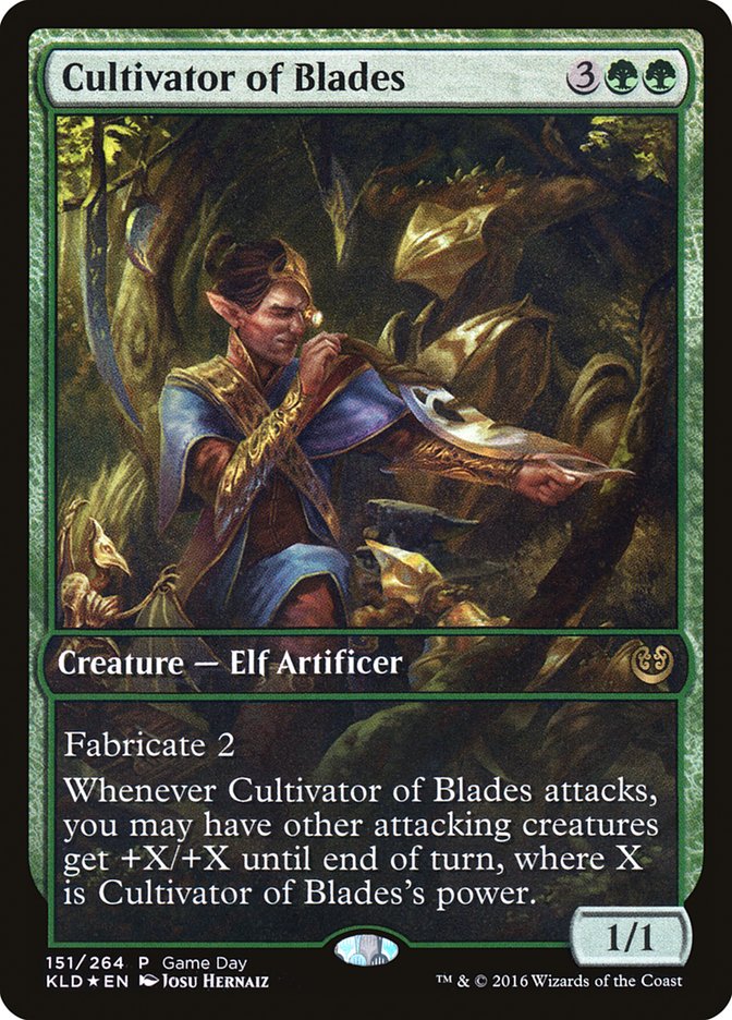 Cultivator of Blades (Game Day) [Kaladesh Promos] | The Gaming-Verse