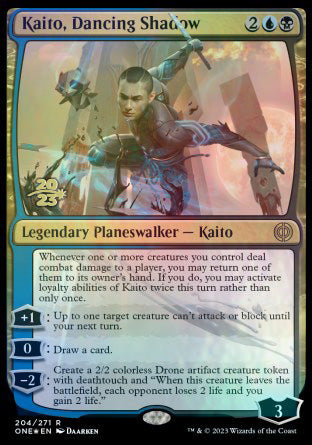 Kaito, Dancing Shadow [Phyrexia: All Will Be One Prerelease Promos] | The Gaming-Verse