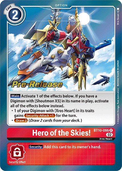 Hero of the Skies! [BT10-095] [Xros Encounter Pre-Release Cards] | The Gaming-Verse