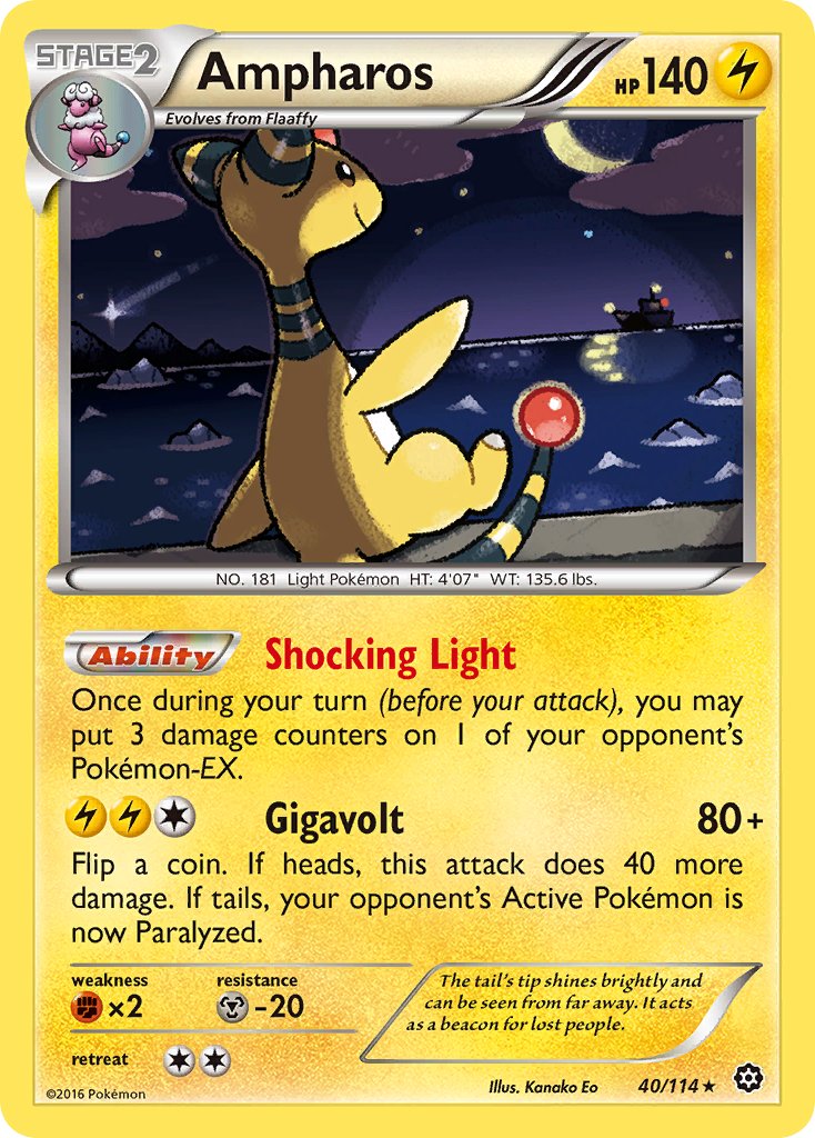 Ampharos (40/114) (Theme Deck Exclusive) [XY: Steam Siege] | The Gaming-Verse