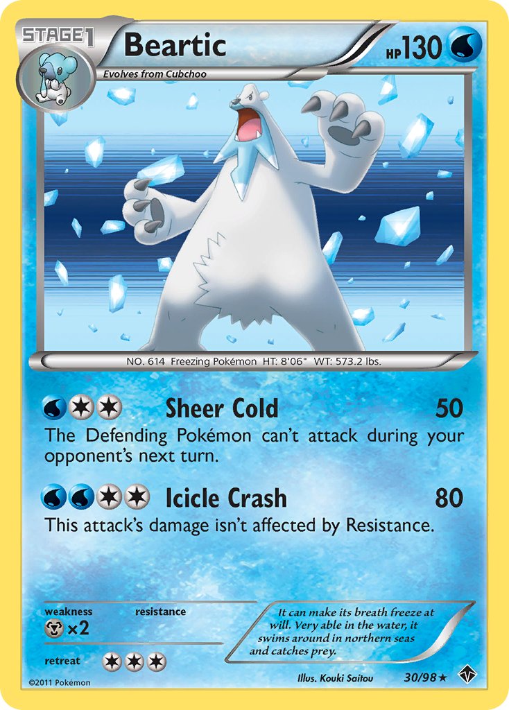 Beartic (30/98) (Cracked Ice Holo) (Blister Exclusive) [Black & White: Emerging Powers] | The Gaming-Verse