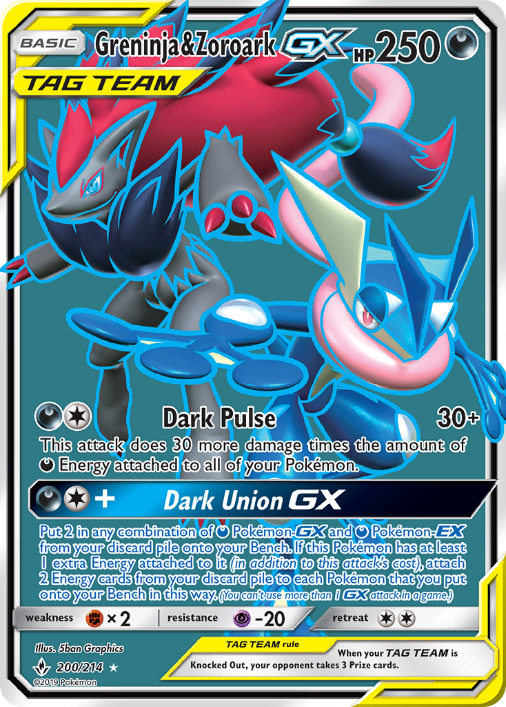 Greninja & Zoroark GX (200/214) [Sun & Moon: Unbroken Bonds] | The Gaming-Verse