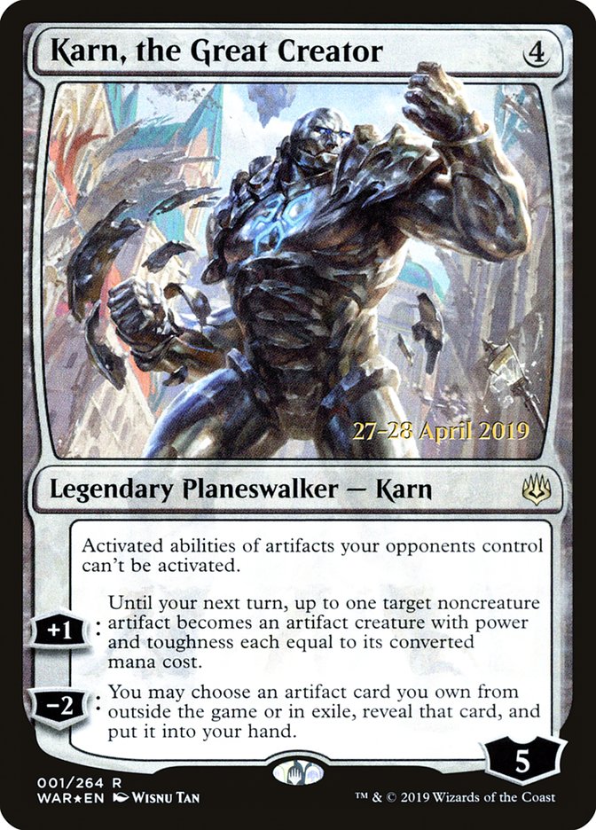 Karn, the Great Creator  [War of the Spark Prerelease Promos] | The Gaming-Verse