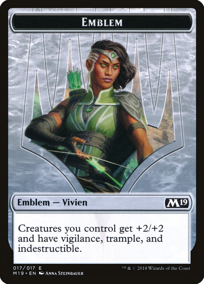 Vivien Reid Emblem [Core Set 2019 Tokens] | The Gaming-Verse