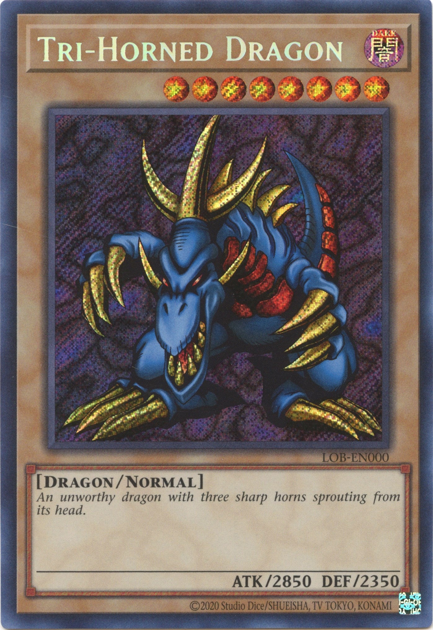 Tri-Horned Dragon (25th Anniversary) [LOB-EN000] Secret Rare | The Gaming-Verse