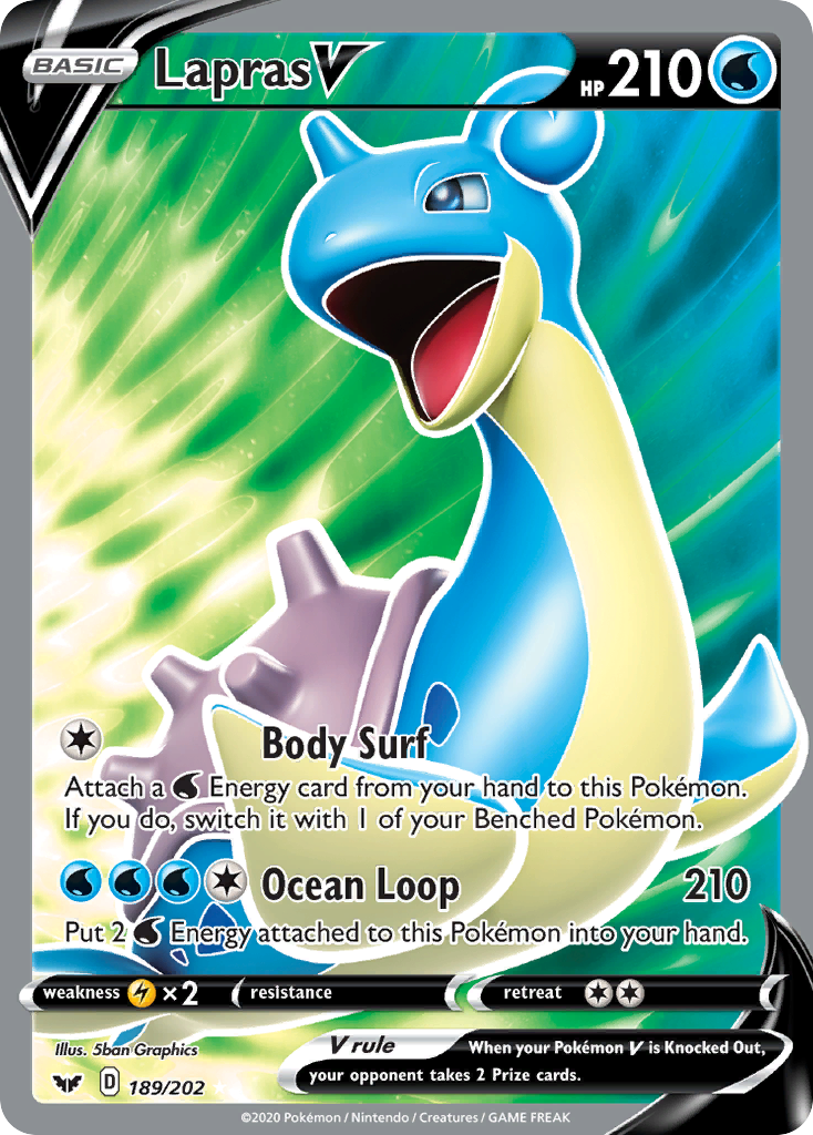 Lapras V (189/202) [Sword & Shield: Base Set] | The Gaming-Verse