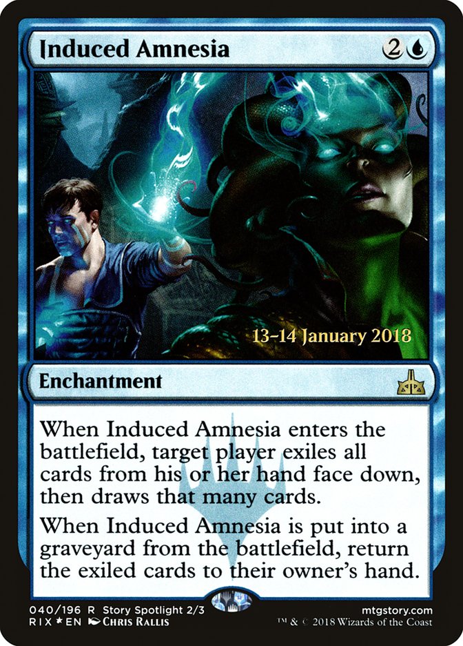 Induced Amnesia (Prerelease) [Rivals of Ixalan Prerelease Promos] | The Gaming-Verse