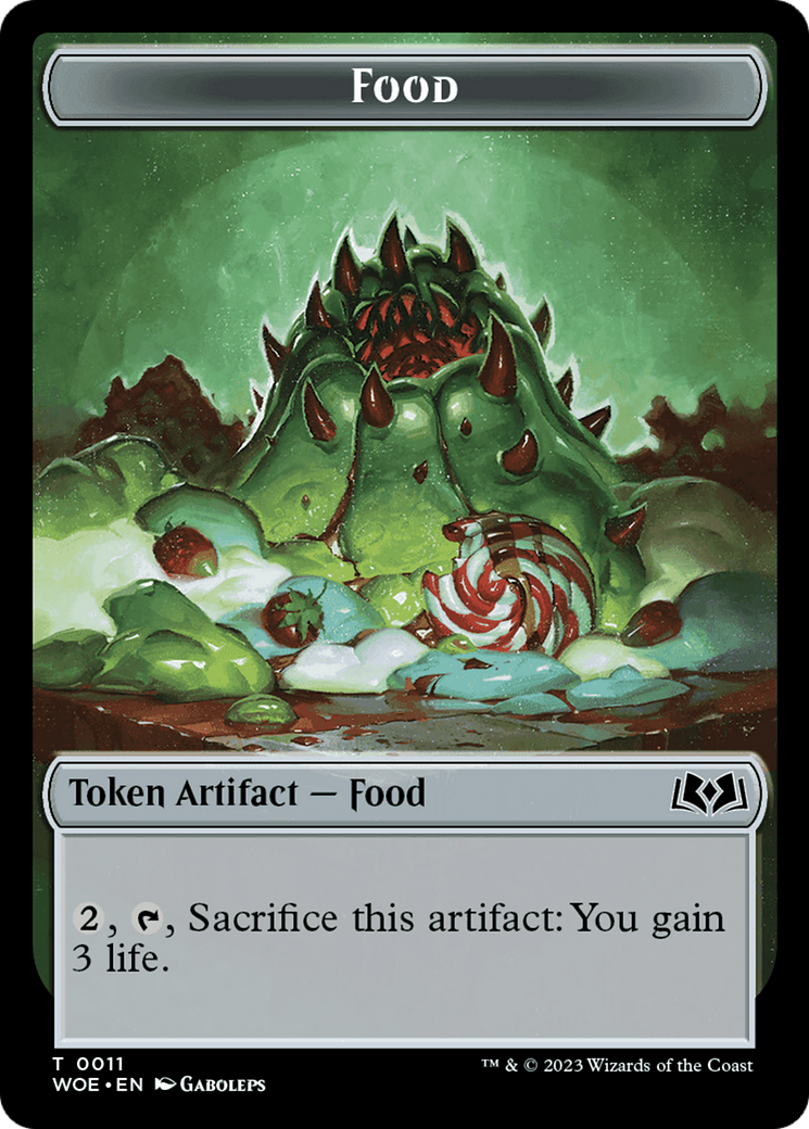 Faerie // Food (0011) Double-Sided Token [Wilds of Eldraine Tokens] | The Gaming-Verse