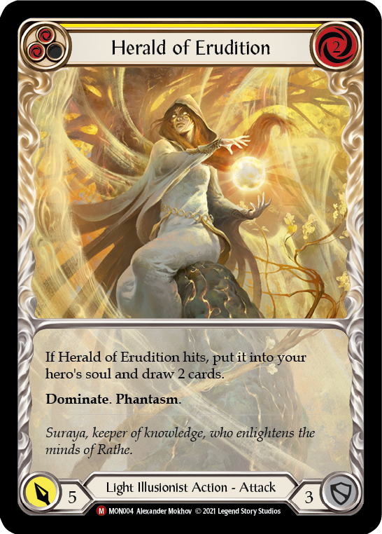 Herald of Erudition (Extended Art Rainbow Foil) [MON004-EA] 1st Edition Rainbow Foil | The Gaming-Verse