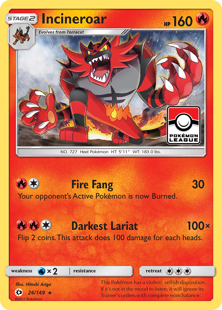 Incineroar (26/149) [Sun & Moon: Base Set] | The Gaming-Verse