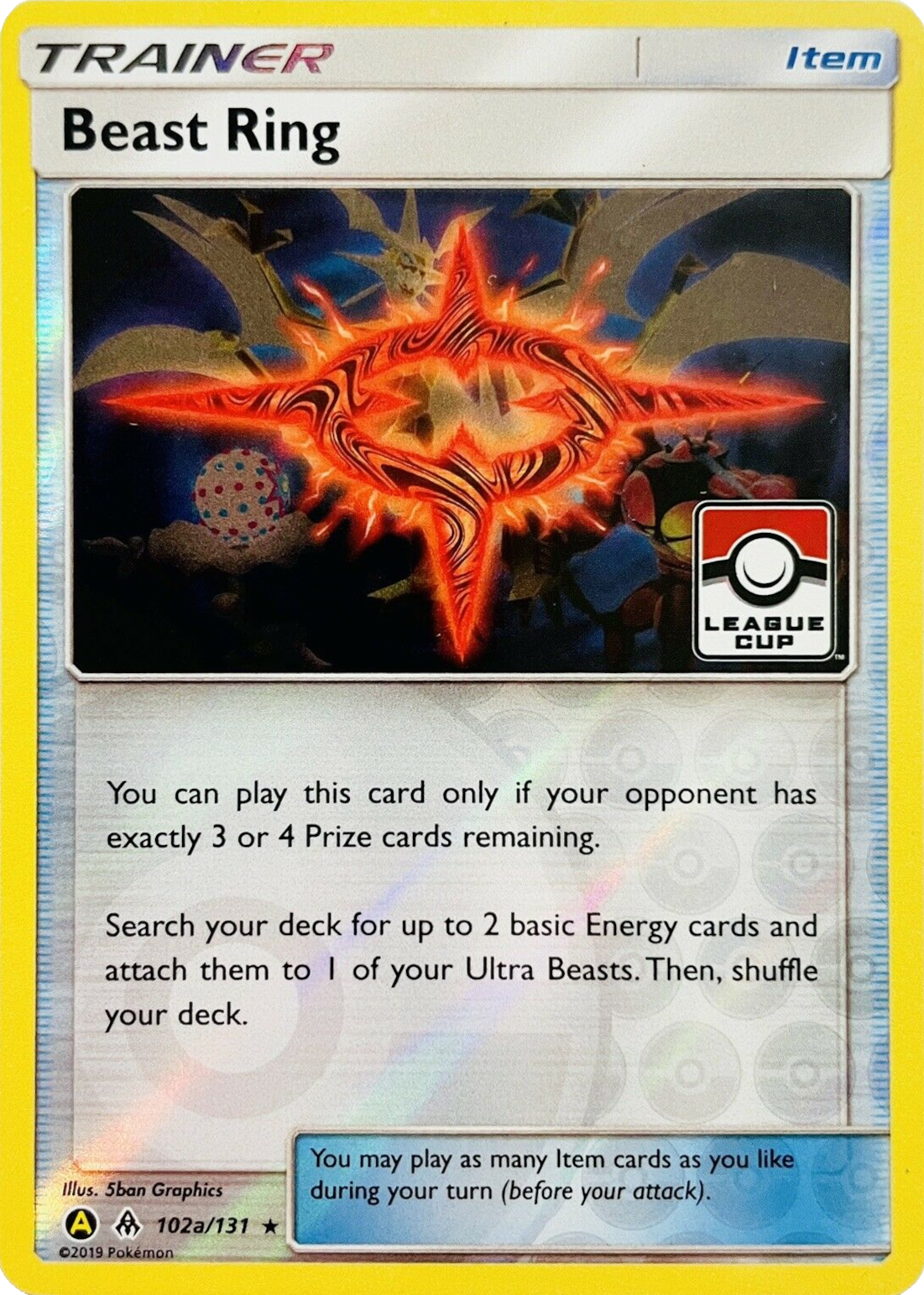 Beast Ring (102a/131) (League Promo) [Sun & Moon: Forbidden Light] | The Gaming-Verse