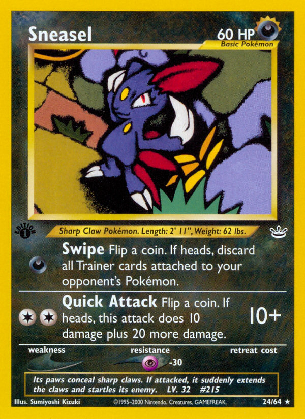 Sneasel (24/64) [Neo Revelation 1st Edition] | The Gaming-Verse