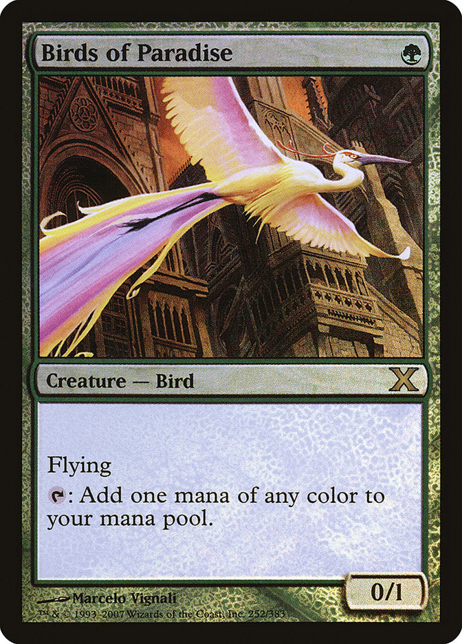 Birds of Paradise (Premium Foil) [Tenth Edition] | The Gaming-Verse