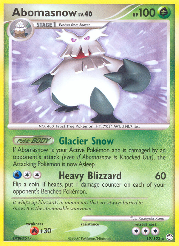 Abomasnow (19/123) [Diamond & Pearl: Mysterious Treasures] | The Gaming-Verse