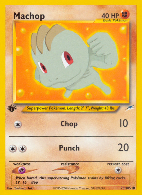 Machop (73/105) [Neo Destiny 1st Edition] | The Gaming-Verse