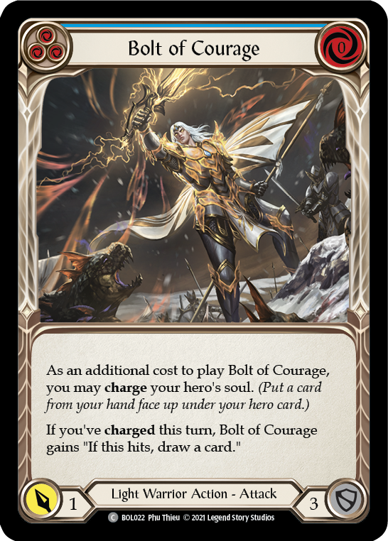 Bolt of Courage (Blue) [BOL022] (Monarch Boltyn Blitz Deck) | The Gaming-Verse