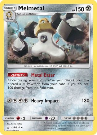 Melmetal (129/214) (Cosmos Holo) [Sun & Moon: Unbroken Bonds] | The Gaming-Verse