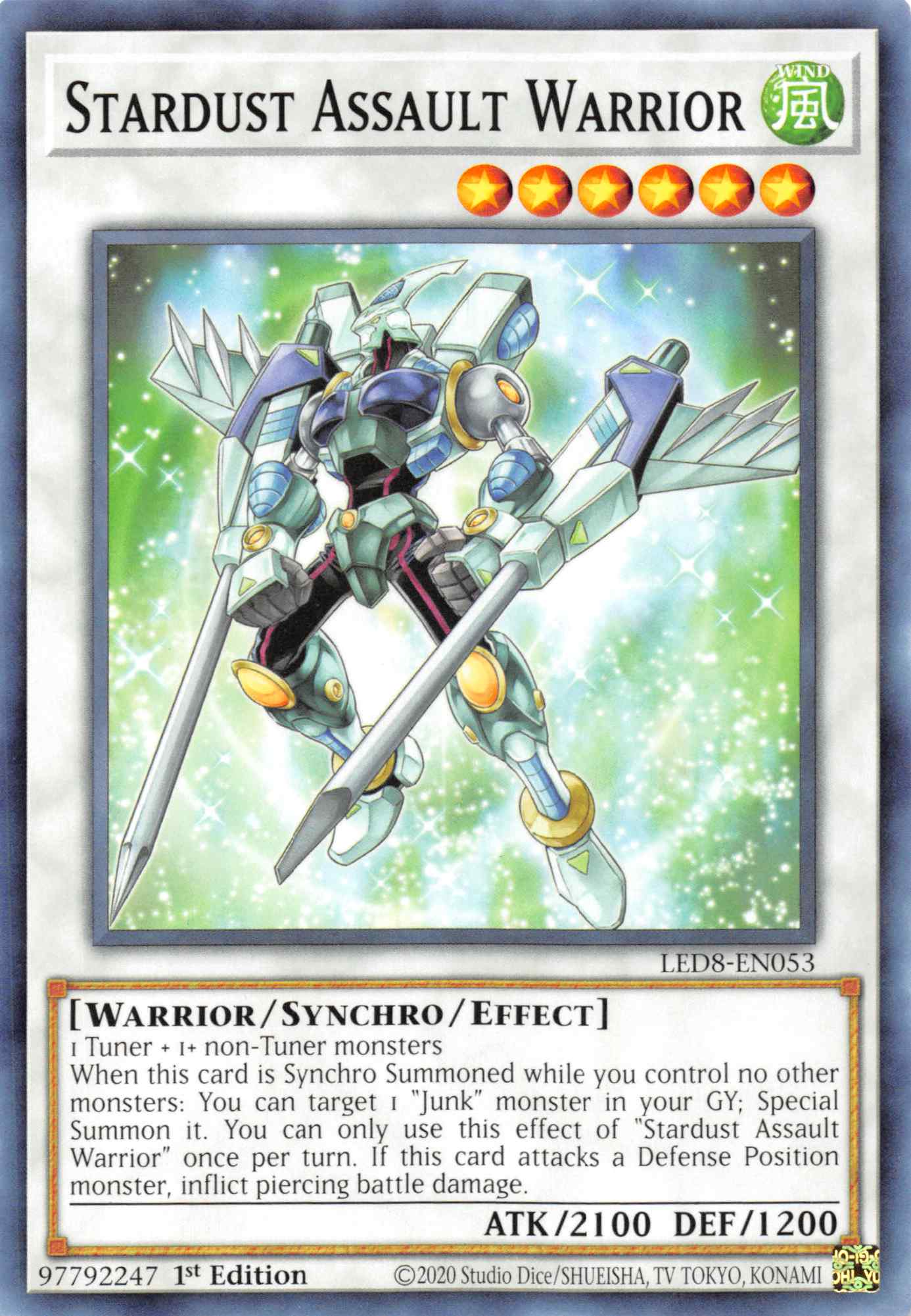 Stardust Assault Warrior [LED8-EN053] Common | The Gaming-Verse