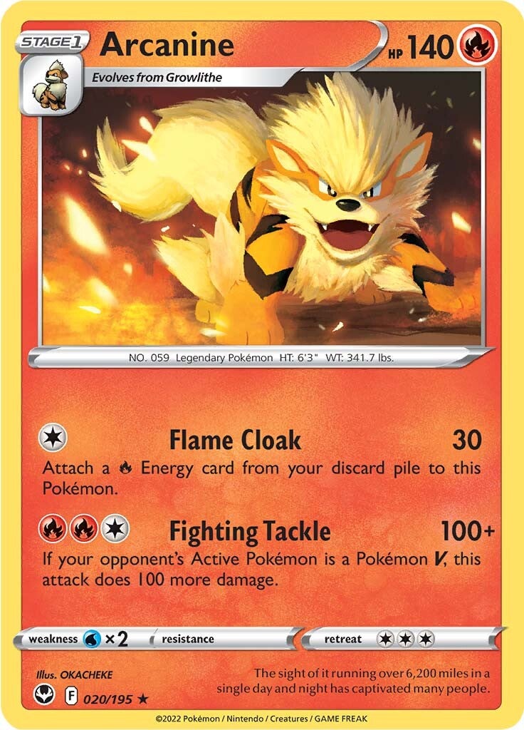 Arcanine (020/195) [Sword & Shield: Silver Tempest] | The Gaming-Verse