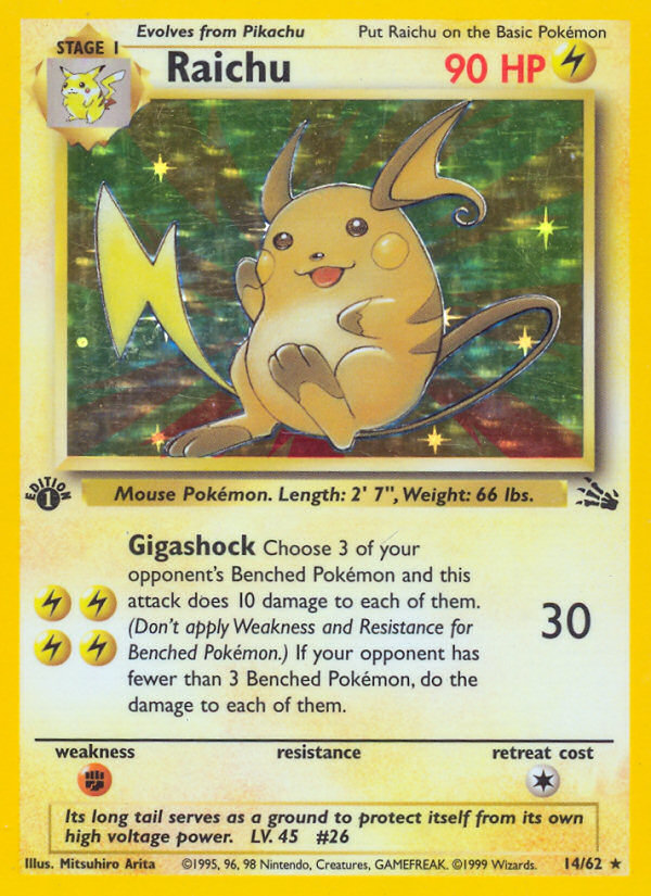 Raichu (14/62) [Fossil 1st Edition] | The Gaming-Verse