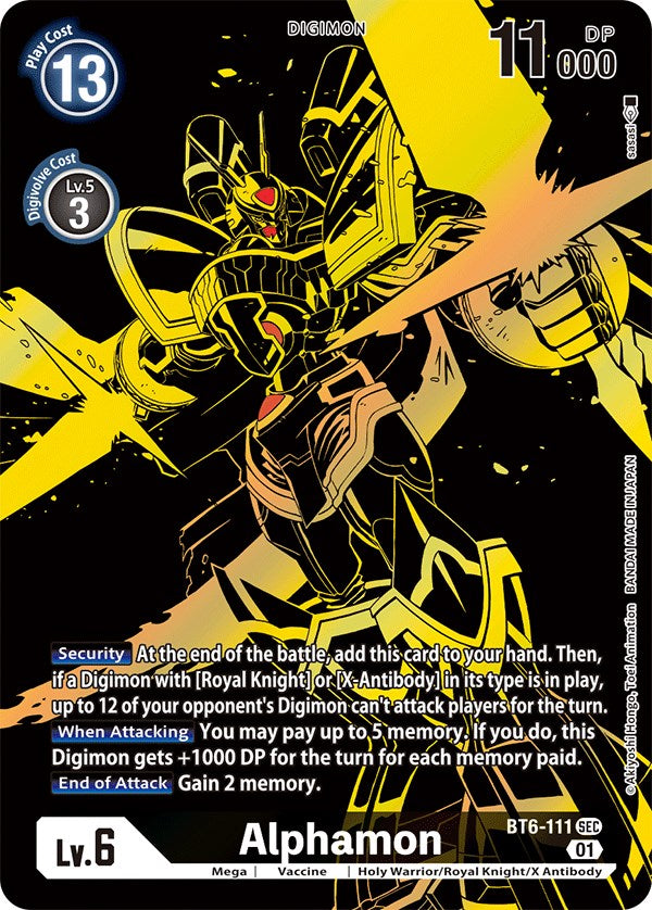 Alphamon [BT6-111] (Alternate Art) (Gold) [Double Diamond Promos] | The Gaming-Verse