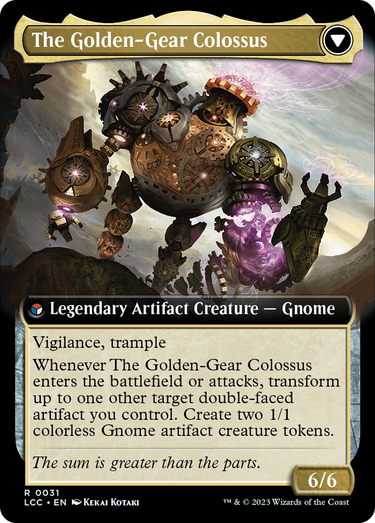 Tetzin, Gnome Champion // The Golden-Gear Colossus (Extended Art) [The Lost Caverns of Ixalan Commander] | The Gaming-Verse