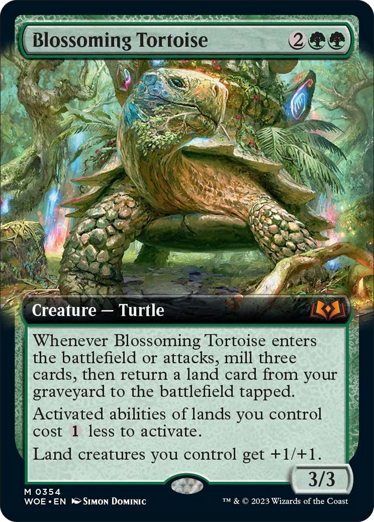 Blossoming Tortoise (Extended Art) [Wilds of Eldraine] | The Gaming-Verse