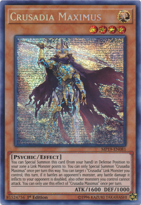 Crusadia Maximus [MP19-EN081] Prismatic Secret Rare | The Gaming-Verse