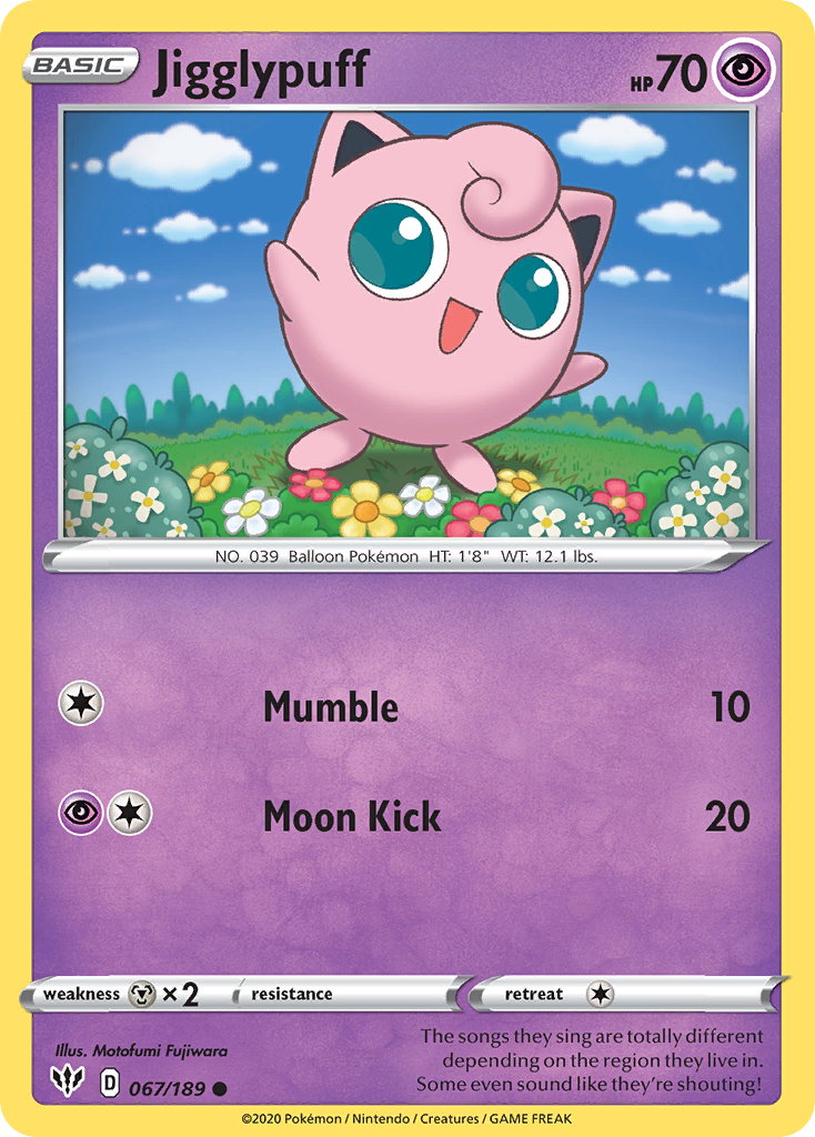 Jigglypuff (067/189) [Sword & Shield: Darkness Ablaze] | The Gaming-Verse