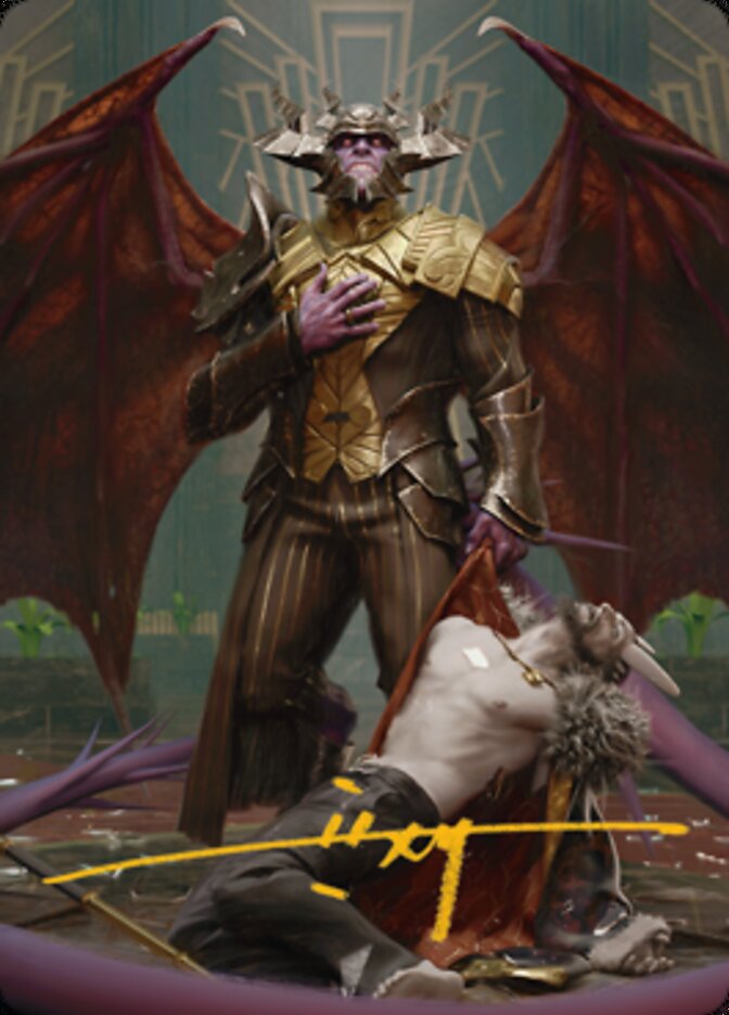 Ob Nixilis, the Adversary 1 Art Card (Gold-Stamped Signature) [Streets of New Capenna Art Series] | The Gaming-Verse