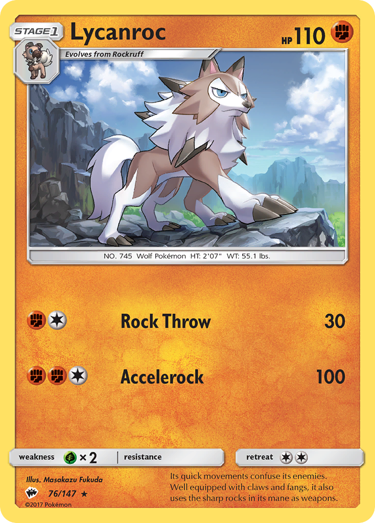 Lycanroc (76/147) [Sun & Moon: Burning Shadows] | The Gaming-Verse