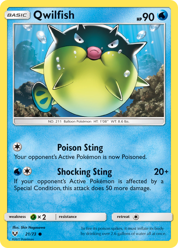 Qwilfish (21/73) [Sun & Moon: Shining Legends] | The Gaming-Verse