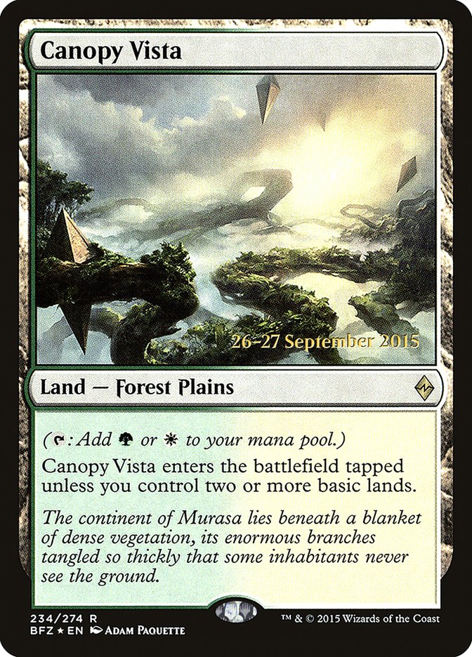 Canopy Vista  (Prerelease) [Battle for Zendikar Prerelease Promos] | The Gaming-Verse