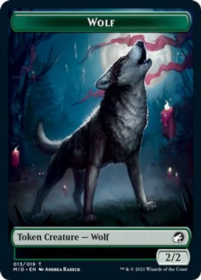 Centaur // Wolf Double-Sided Token [Innistrad: Midnight Hunt Commander Tokens] | The Gaming-Verse