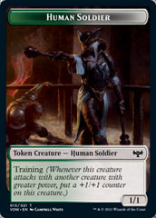 Zombie (008) // Human Soldier Double-sided Token [Innistrad: Crimson Vow Tokens] | The Gaming-Verse