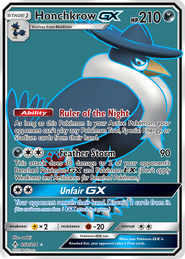 Honchkrow GX (202/214) [Sun & Moon: Unbroken Bonds] | The Gaming-Verse